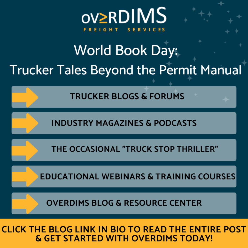 World book day. here are some resources for truck drivers beyond the permit manuals for overdimension freight